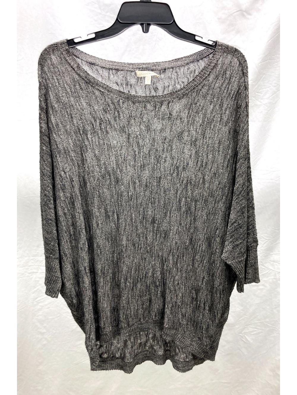 Eileen Fisher Gray Knit Oversized Dolman Sleeve Top Small